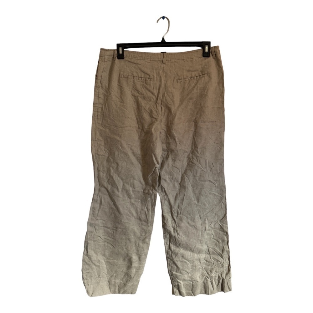 Le Chateau Womens Linen Wide Leg Pants Ankle Beige High Rise Size 13/14 - Picture 11 of 12